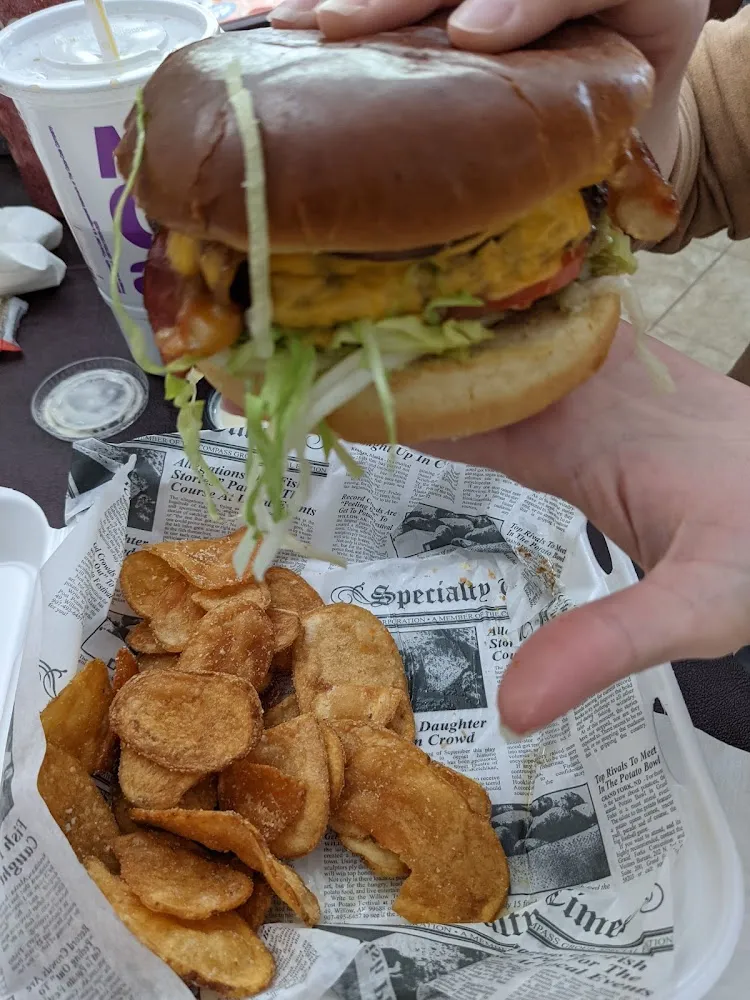 Domestic Burger with American and Bacon